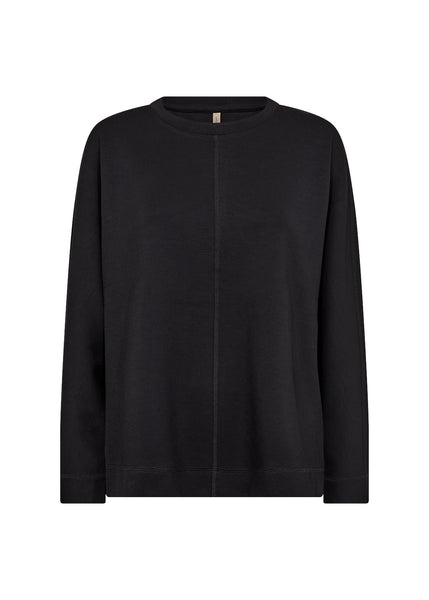 SOYACONCEPT Round Neck Seam Detail Sweatshirt in Black