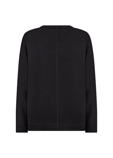 SOYACONCEPT Round Neck Seam Detail Sweatshirt in Black