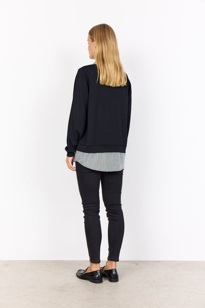 SOYACONCEPT Mock Shirt Sweatshirt in Black