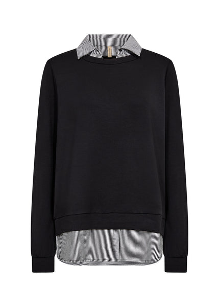 SOYACONCEPT Mock Shirt Sweatshirt in Black