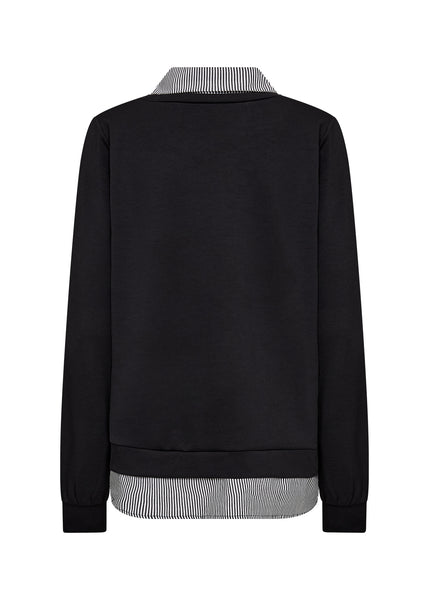 SOYACONCEPT Mock Shirt Sweatshirt in Black