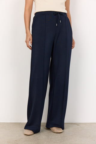 SOYACONCEPT Wide Leg Joggers With Seam in Navy