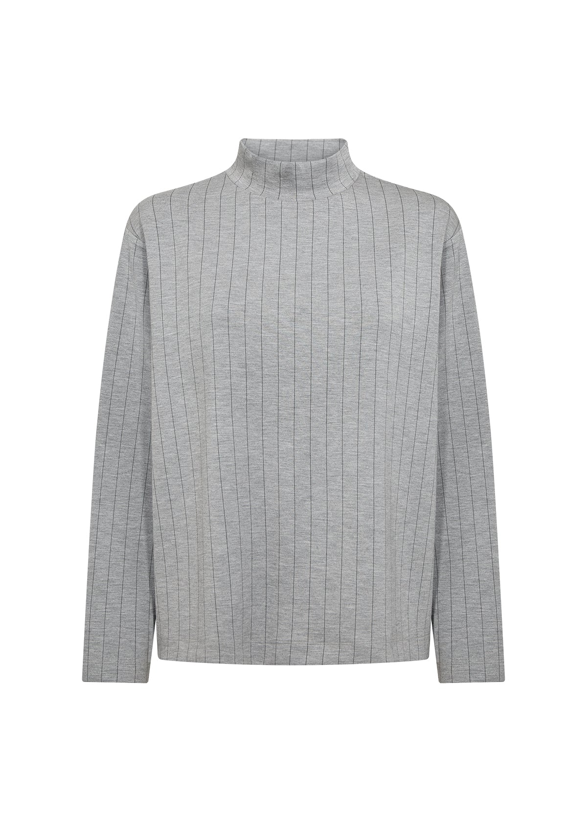 SOYACONCEPT High Neck Pinstripe Top in Grey