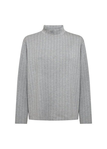 SOYACONCEPT High Neck Pinstripe Top in Grey