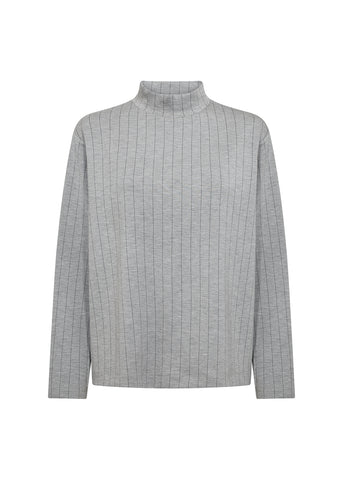 SOYACONCEPT High Neck Pinstripe Top in Grey