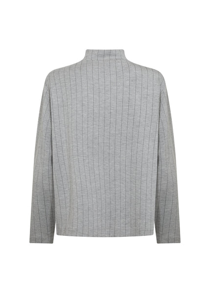 SOYACONCEPT High Neck Pinstripe Top in Grey
