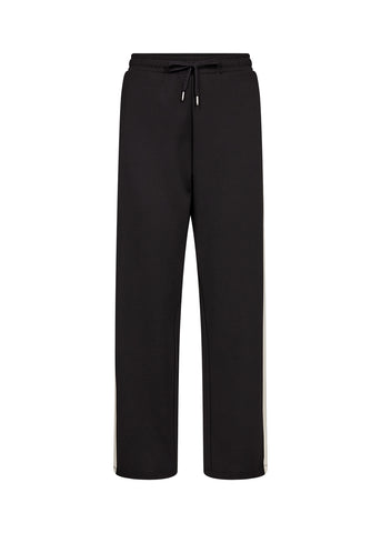 SOYACONCEPT Straight Leg Trousers With Side Stripe in Black
