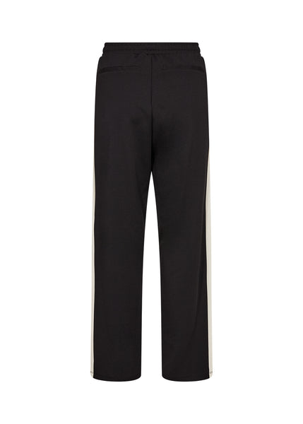 SOYACONCEPT Straight Leg Trousers With Side Stripe in Black
