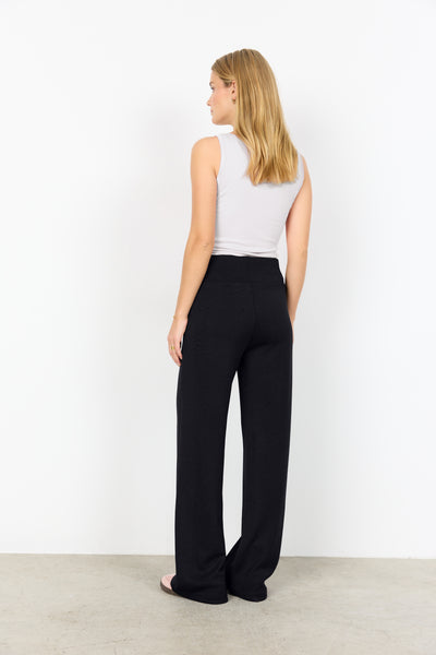 SOYACONCEPT Wide Leg Pull-Up Joggers in Black