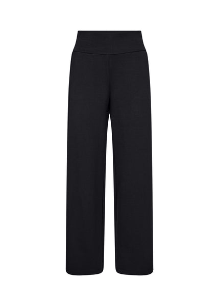 SOYACONCEPT Wide Leg Pull-Up Joggers in Black