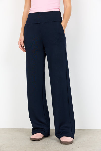 SOYACONCEPT High Waist Wide Leg Trousers in Navy