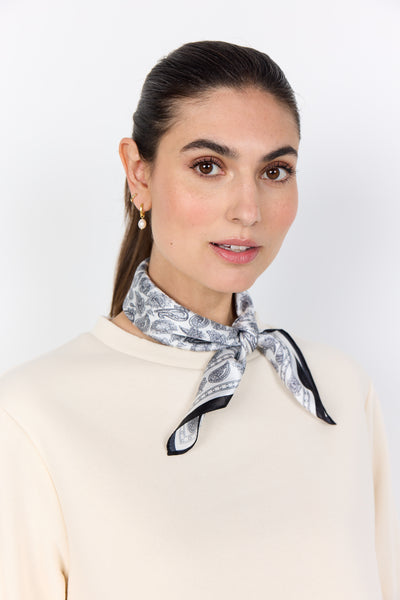 SOYACONCEPT 3/4 Sleeve Button Detail Top in Cream