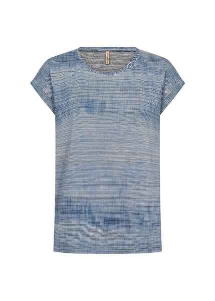 SOYACONCEPT Striped Tie Dye T-Shirt in Blue