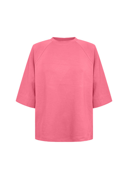 SOYACONCEPT 3/4 Sleeve Round Neck Sweatshirt in Pink