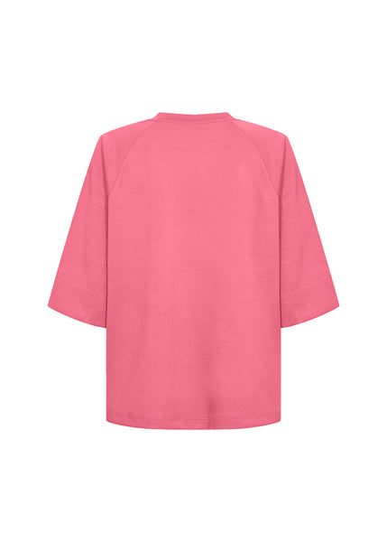 SOYACONCEPT 3/4 Sleeve Round Neck Sweatshirt in Pink