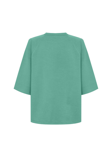 SOYACONCEPT 3/4 Sleeve Round Neck Sweatshirt in Green