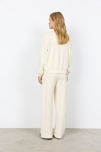 SOYACONCEPT Zip-Up Bomber Jacket in Cream