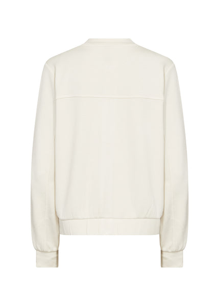 SOYACONCEPT Zip-Up Bomber Jacket in Cream