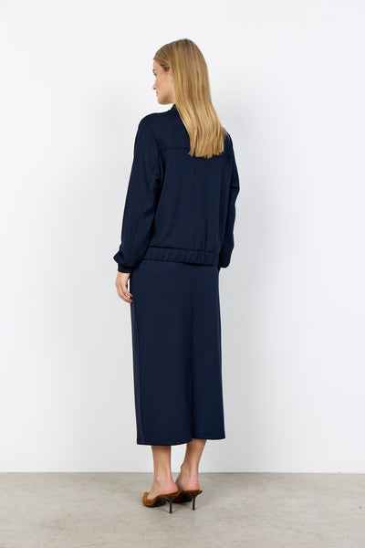 SOYACONCEPT Zip-Up Bomber Jacket in Navy