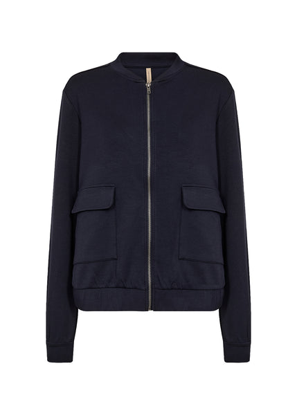SOYACONCEPT Zip-Up Bomber Jacket in Navy