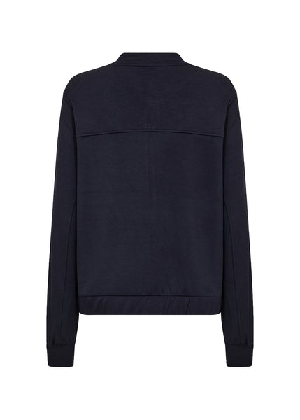SOYACONCEPT Zip-Up Bomber Jacket in Navy