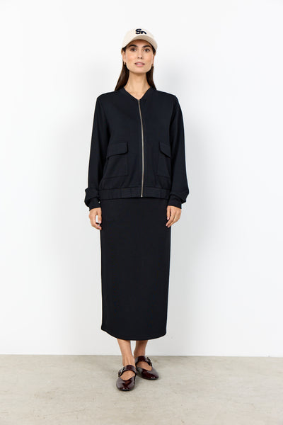 SOYACONCEPT Zip-Up Bomber Jacket in Black