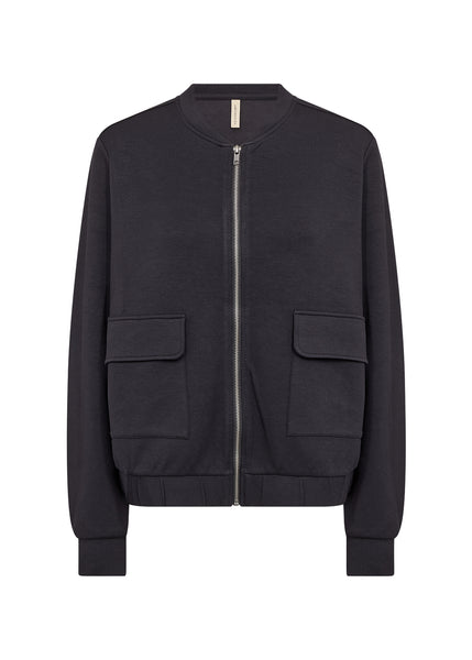 SOYACONCEPT Zip-Up Bomber Jacket in Black