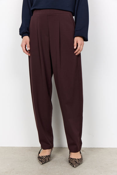 SOYACONCEPT Barrel Leg Trousers in Chocolate