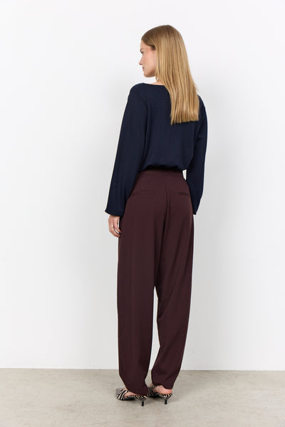 SOYACONCEPT Barrel Leg Trousers in Chocolate