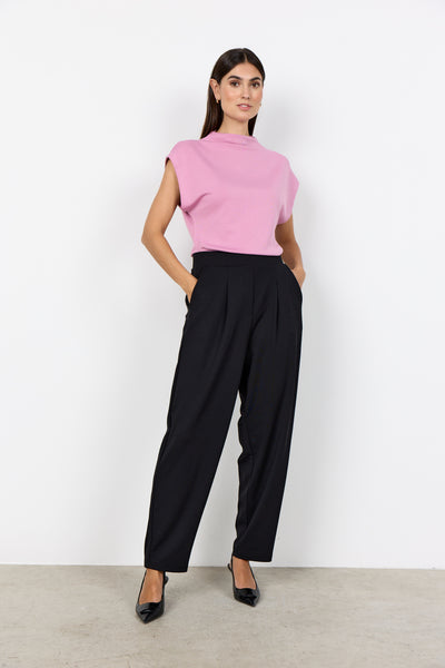 SOYACONCEPT Barrel Leg Trousers in Black