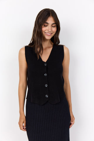 SOYACONCEPT Knitted Waistcoat in Black