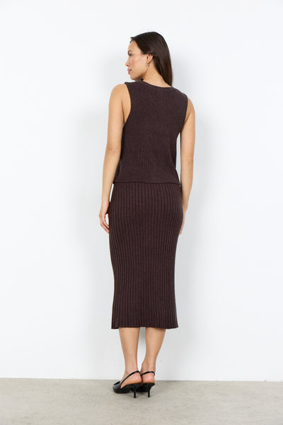 SOYACONCEPT Knitted Waistcoat in Chocolate