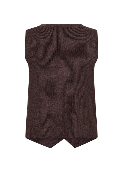 SOYACONCEPT Knitted Waistcoat in Chocolate