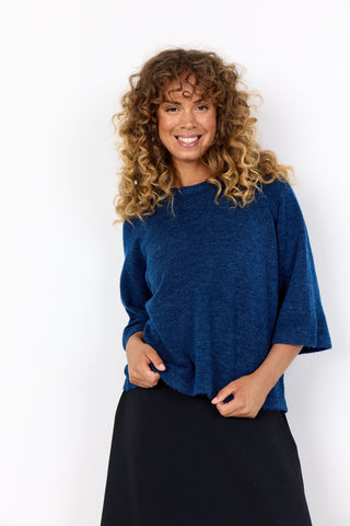 SOYACONCEPT Short Sleeve Knit Jumper in Blue