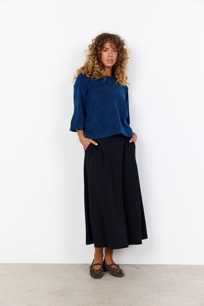 SOYACONCEPT Short Sleeve Knit Jumper in Blue