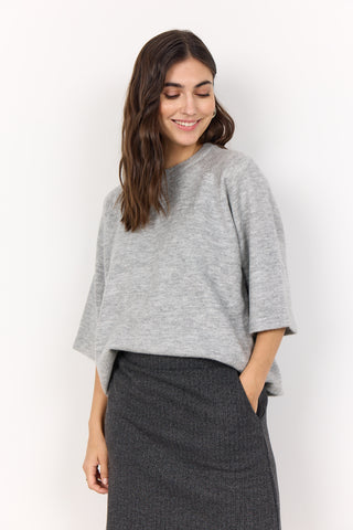 SOYACONCEPT Short Sleeve Knit Jumper in Grey