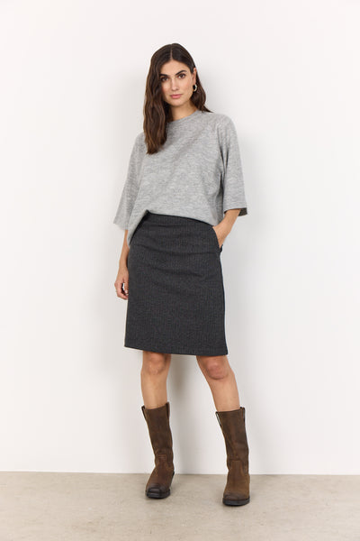 SOYACONCEPT Short Sleeve Knit Jumper in Grey