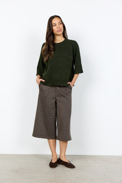SOYACONCEPT 2/4 Sleeve Knit Jumper in Forest Green