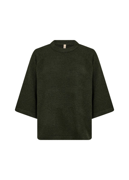 SOYACONCEPT 2/4 Sleeve Knit Jumper in Forest Green