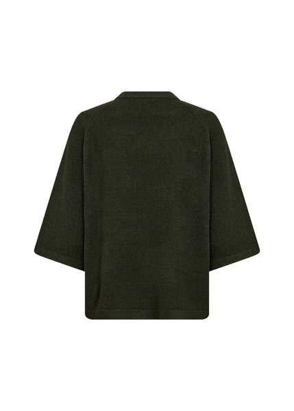 SOYACONCEPT 2/4 Sleeve Knit Jumper in Forest Green