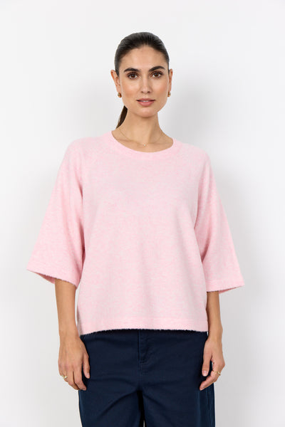SOYACONCEPT 2/4 Sleeve Knit Jumper in Pink