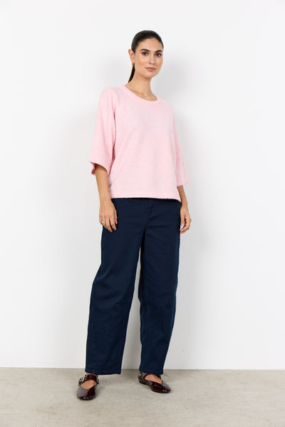 SOYACONCEPT 2/4 Sleeve Knit Jumper in Pink