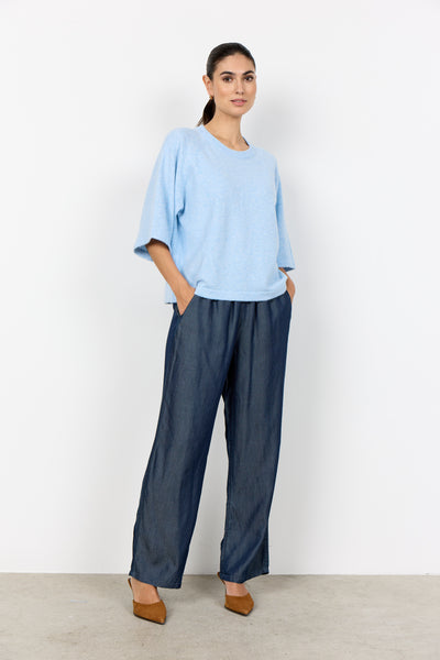 SOYACONCEPT 2/4 Sleeve Knit Jumper in Blue
