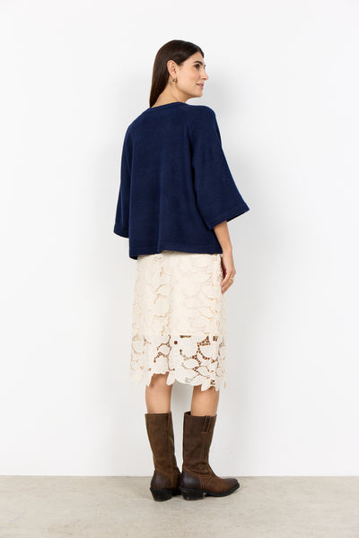 SOYACONCEPT 2/4 Sleeve Knit Jumper in Navy