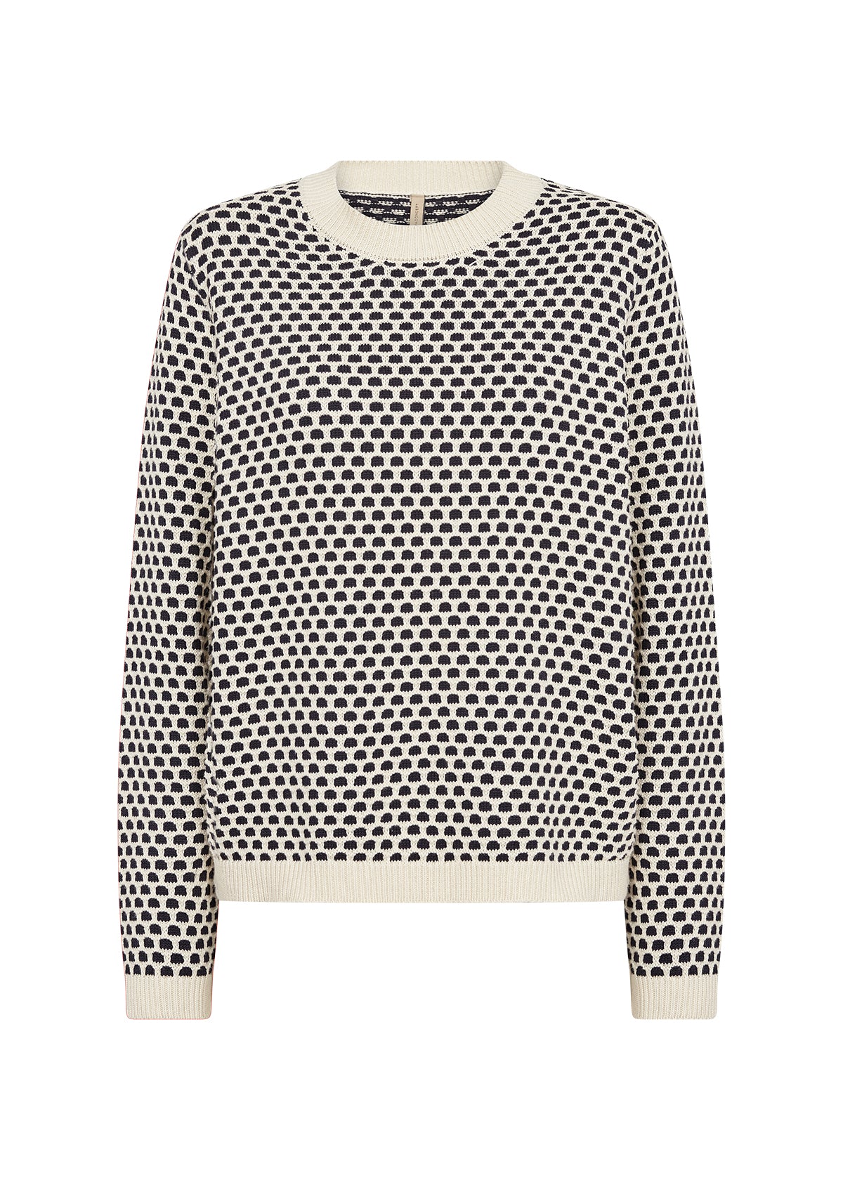 SOYACONCEPT Patterned Round Neck Jumper in Navy
