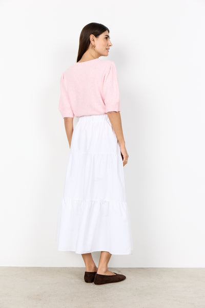 SOYACONCEPT 2/4 Puff Sleeve Knit Top in Pink