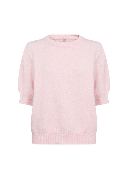 SOYACONCEPT 2/4 Puff Sleeve Knit Top in Pink