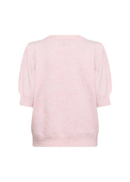 SOYACONCEPT 2/4 Puff Sleeve Knit Top in Pink