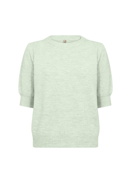 SOYACONCEPT 2/4 Puff Sleeve Knit Top in Green