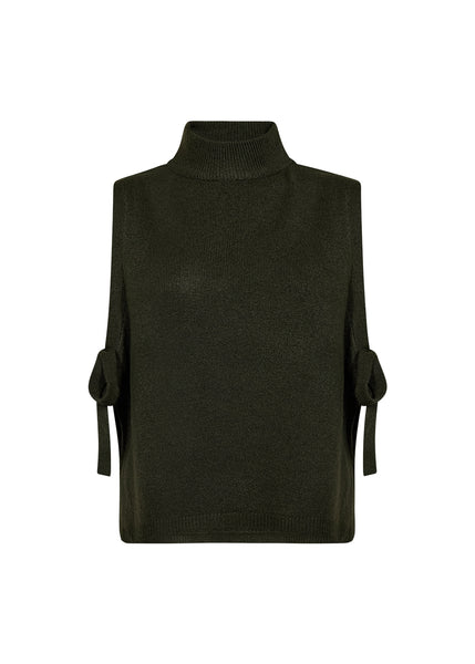 SOYACONCEPT Side Tie Knit Vest in Green